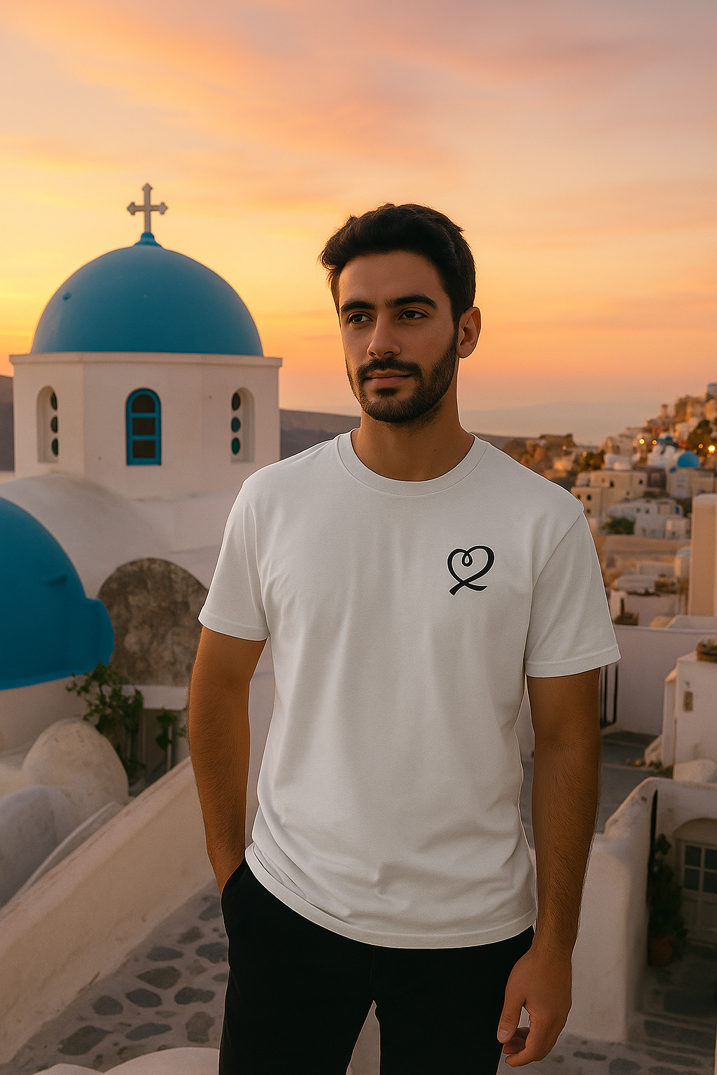 Men’s Minimal Ribbon Heart T-Shirt