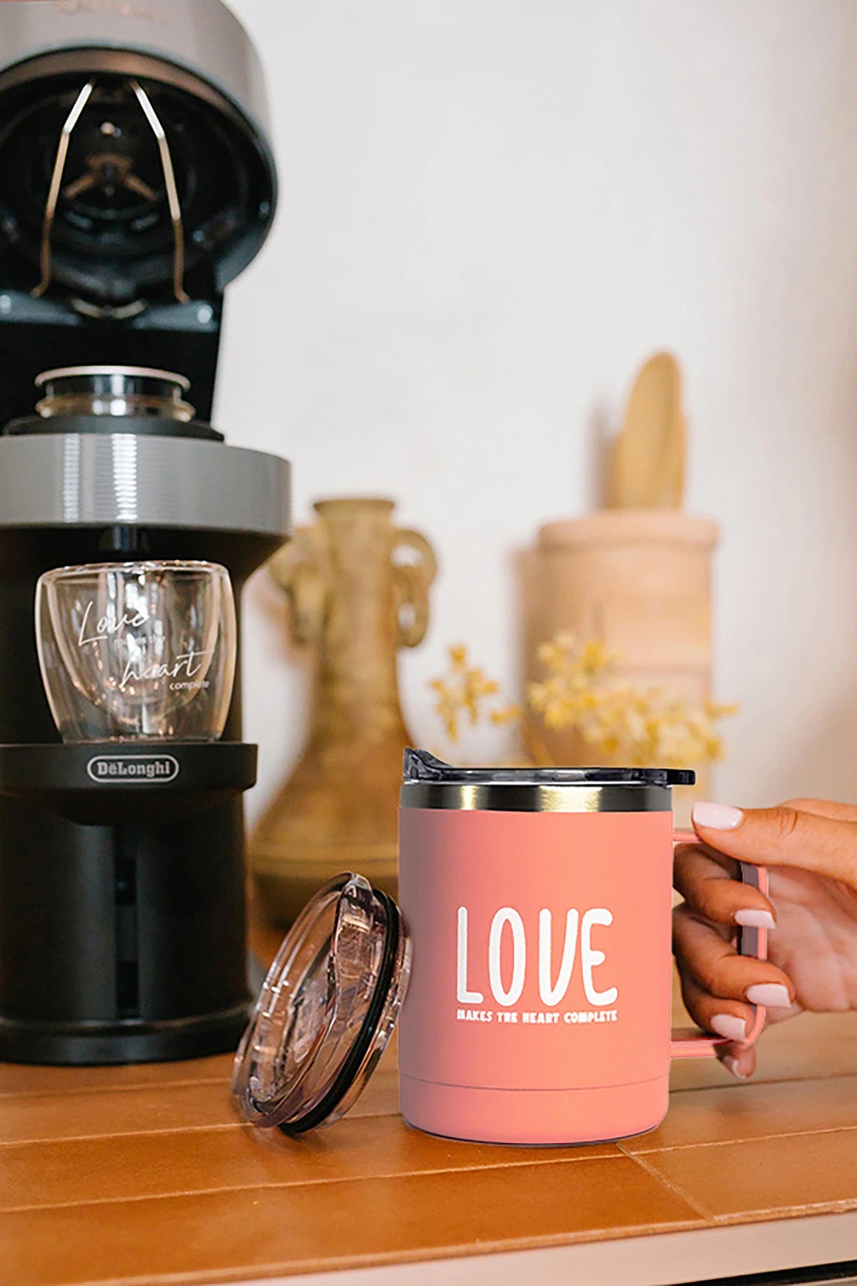 Stainless Steel Coffee Mug Pink